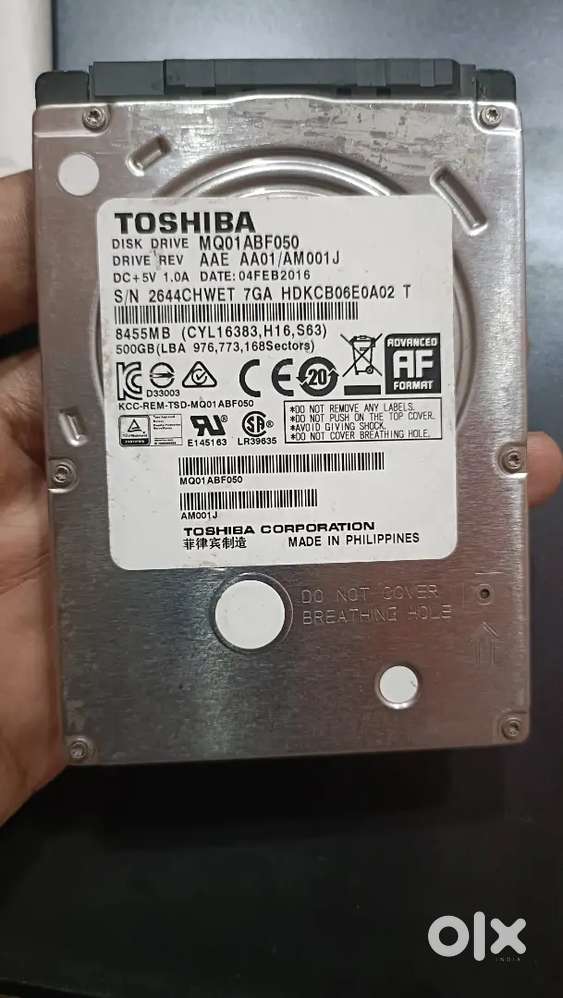 Toshiba 500 GB  laptop hard disk