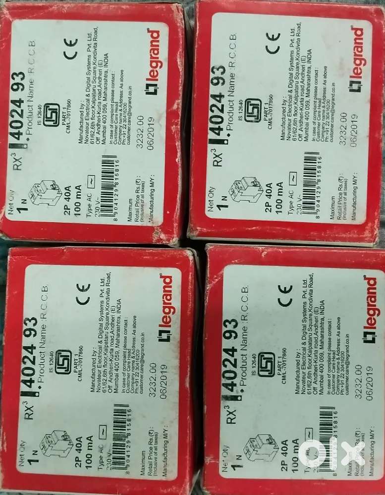 RCCB LEGRAND BRAND Rx3 2P 40A 100mA