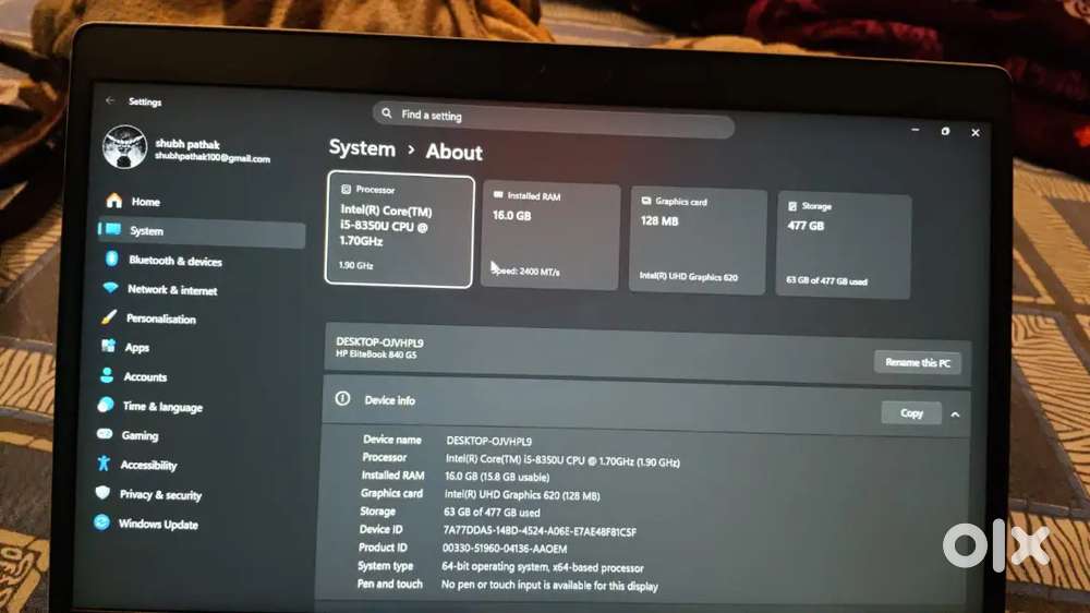 I5 8Gen HP laptop