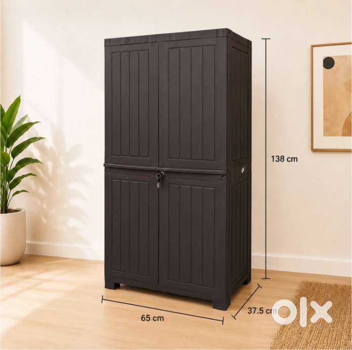 Plastic Cupboard Wardrobe Storage Cabinet with Shelves