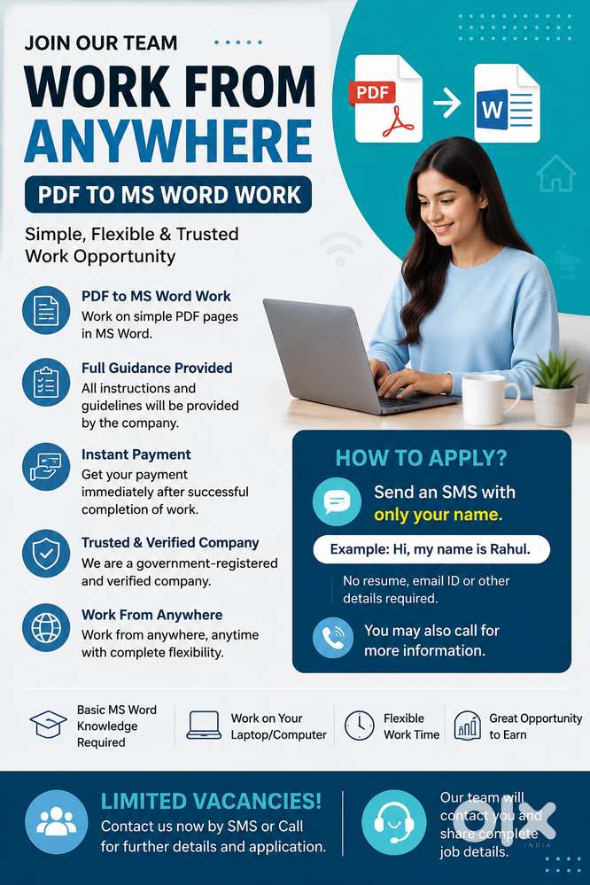 Online PDF Typing Work – MS Word Data Entry Job  Apply Now