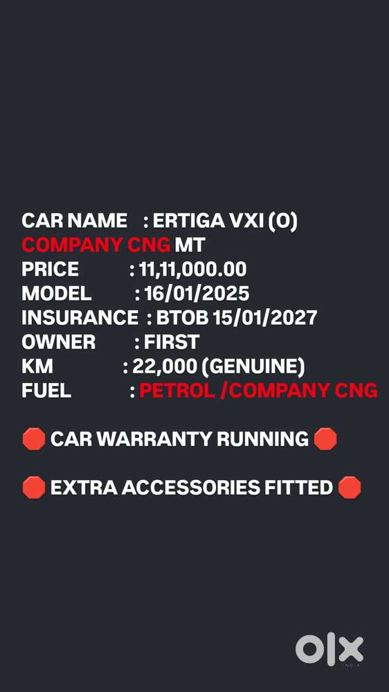 Maruti Suzuki Ertiga Vxi (o) Cng, 2025, Cng & Hybrids