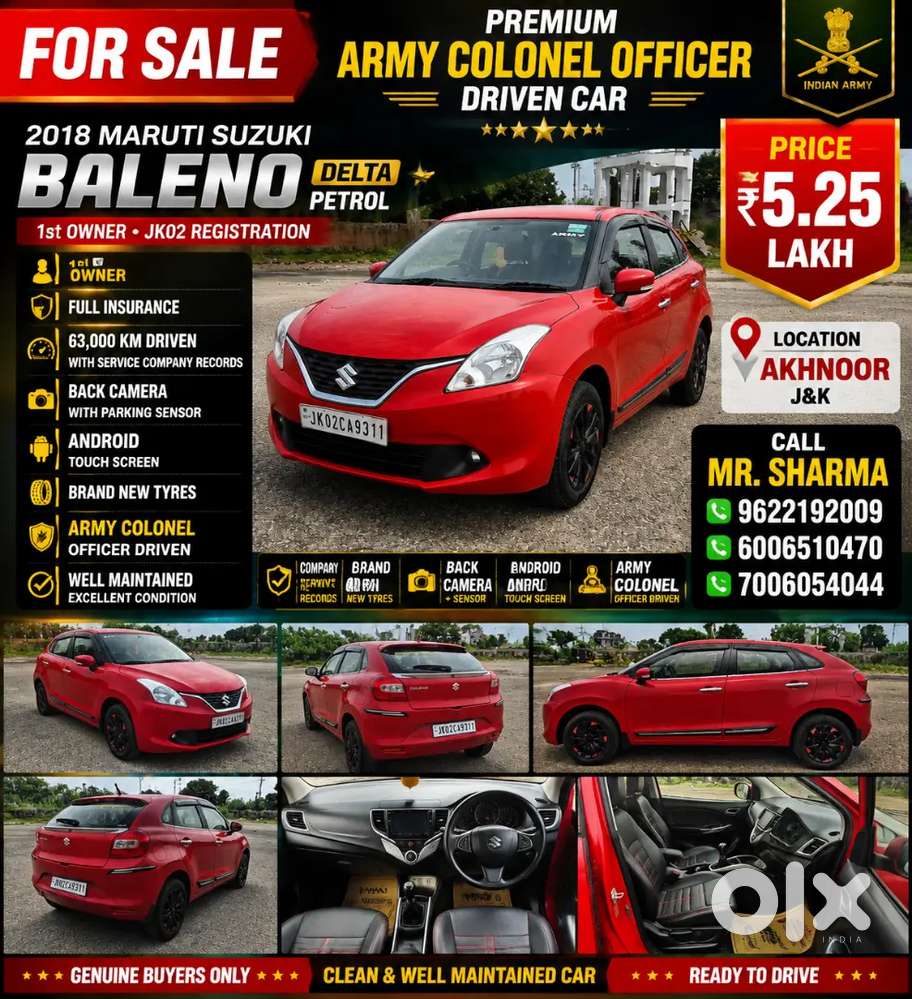 Maruti Suzuki Baleno 2018 Petrol Delta 1st Owner Full Insurance Newcar