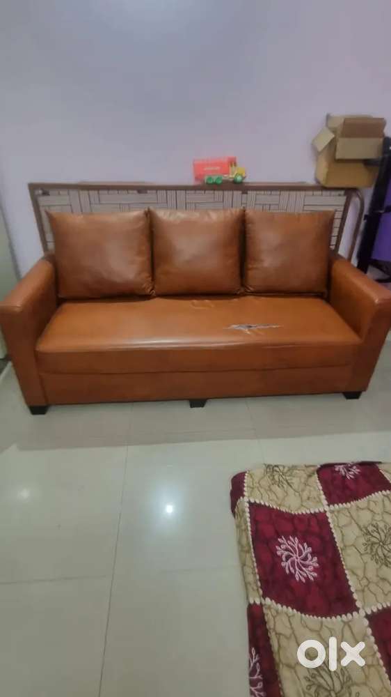5 seater Sofa ( tan brown colour ),1 sofa with 2 chairs