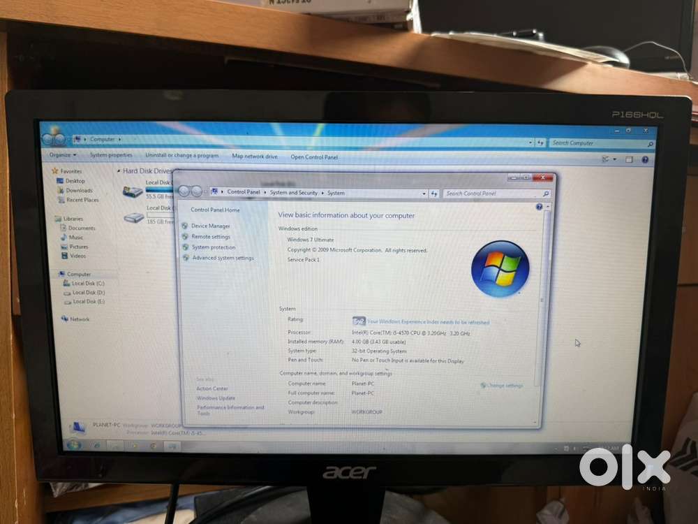 I5-4570 hp modal pc and acer monitor camplat warkig candishan