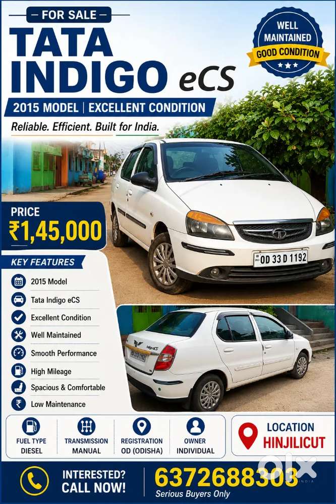Tata Indigo Ecs 2015 Diesel Well Maintained
