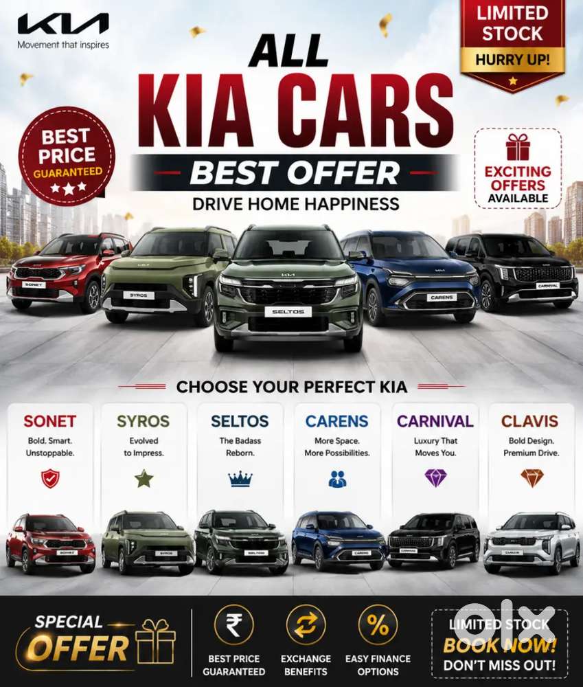  Kia Cars – Best Offer  Limited Stock!