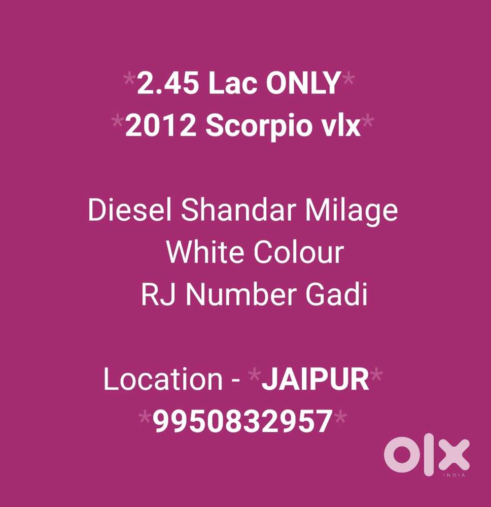 Mahindra Scorpio Vlx 2wd Airbag Bsiii, 2012, Diesel