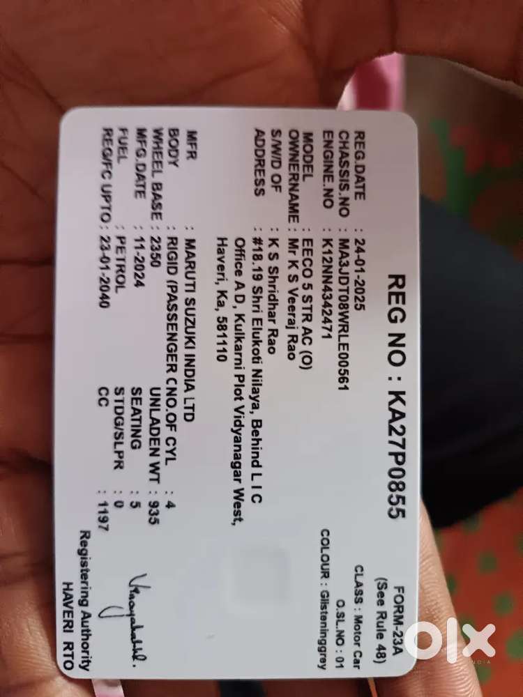 Maruti Suzuki Eeco 2025 Sliver Colors 1st Party Own Use