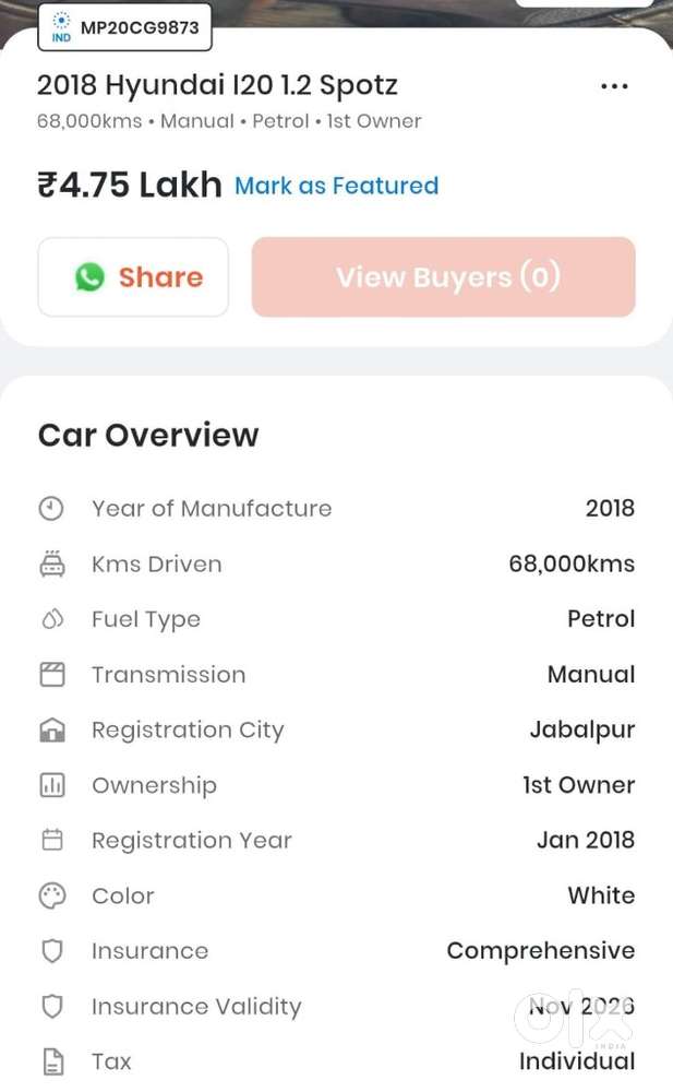 Hyundai Elite I20 1.2 Sportz Plus Vtvt, 2018, Petrol