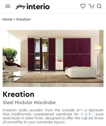 Godrej interio online kreation wardrobe price