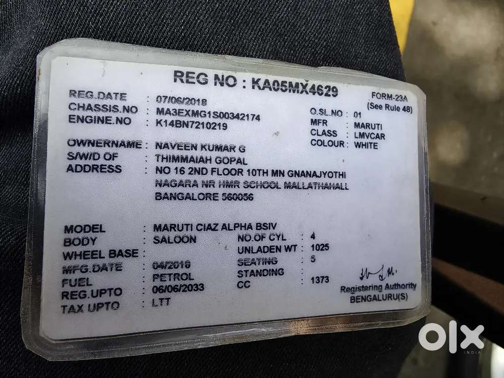 Maruti Suzuki Ciaz 2018 Petrol 98000 Km Driven