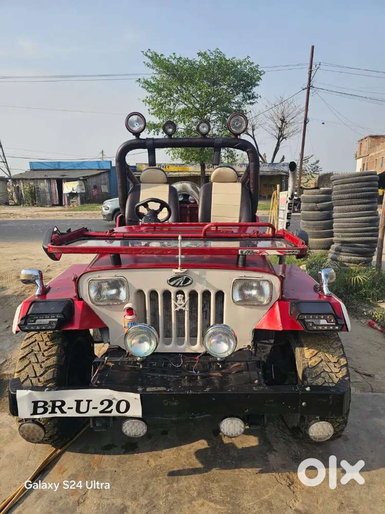 Custom Red Open Jeep - Perfect For Wedding, Baraat & Video Shoots