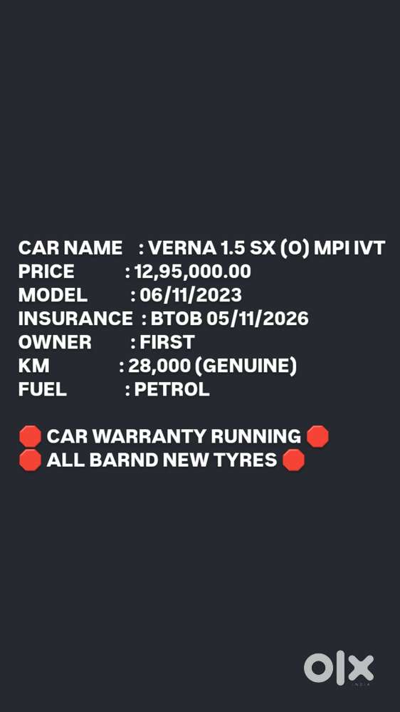 Hyundai Verna 1.5 Sx (o) Vtvt Ivt, 2023, Petrol