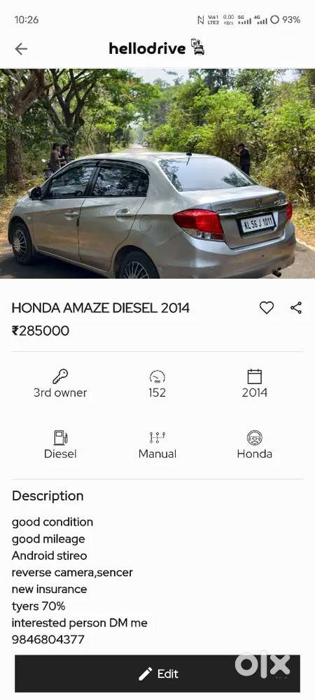 Honda Amaze 2014 Diesel 155000 Km Driven
