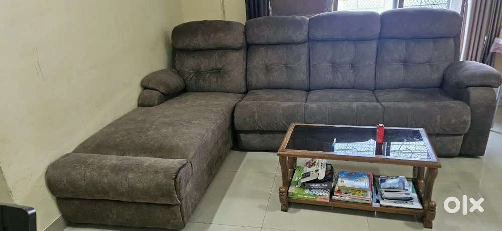 L shape fabric sofa
