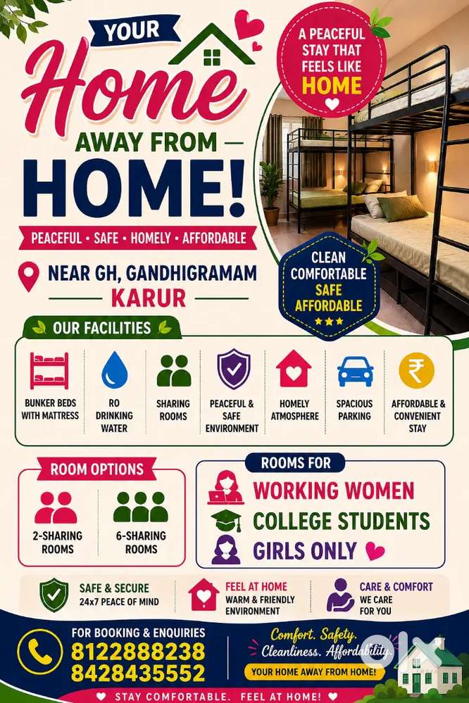 Rent for Room in Gandhigramam Near GH-- Home Stay