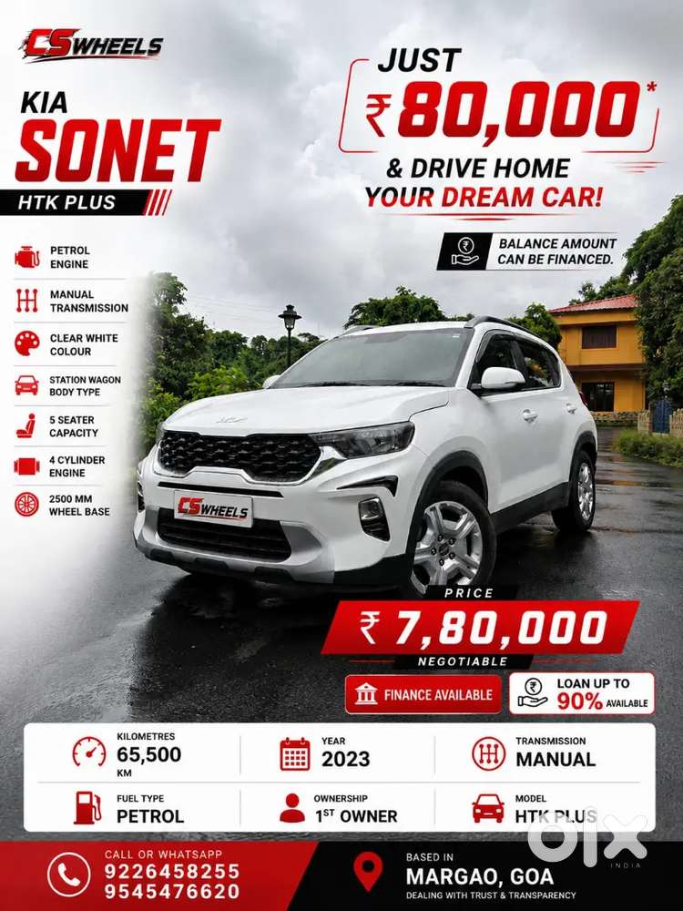 Kia Sonet 2023 Petrol Manual 64500 Km