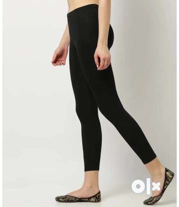 Buy Women's Cotton Lycra Ankle Length Leggings (S, Black) at