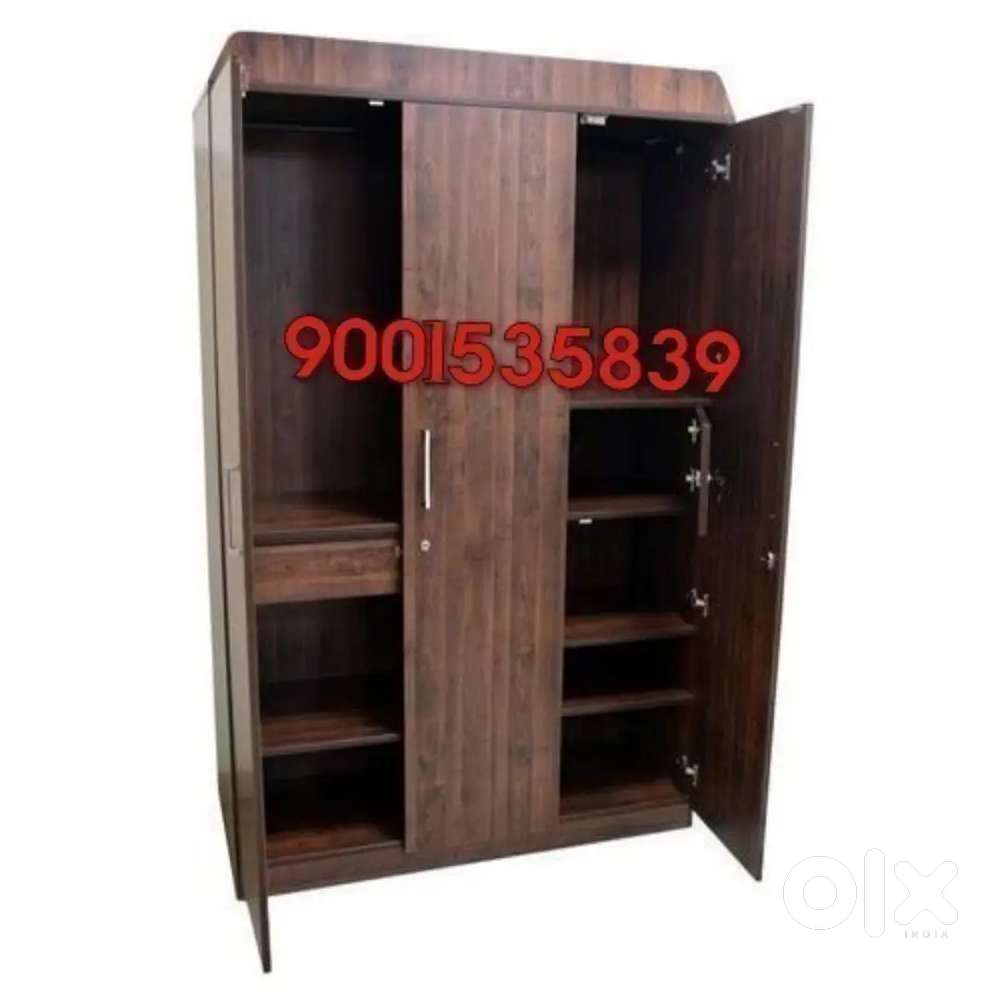 New three door wooden almirah wood almari hostel furniture home decor