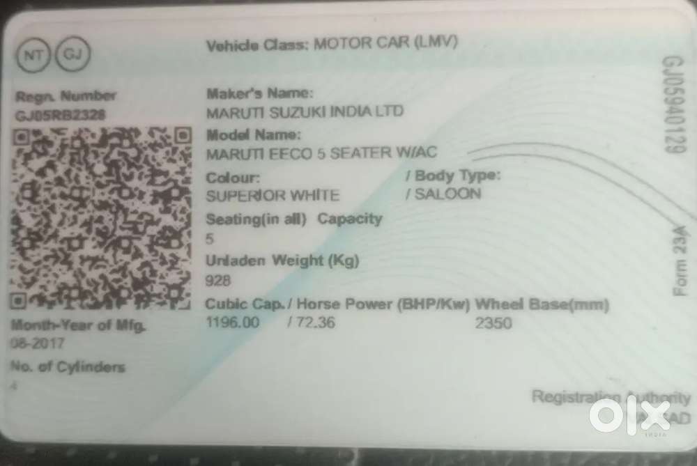 2017 Maruti Suzuki Eeco Ac 5 Str