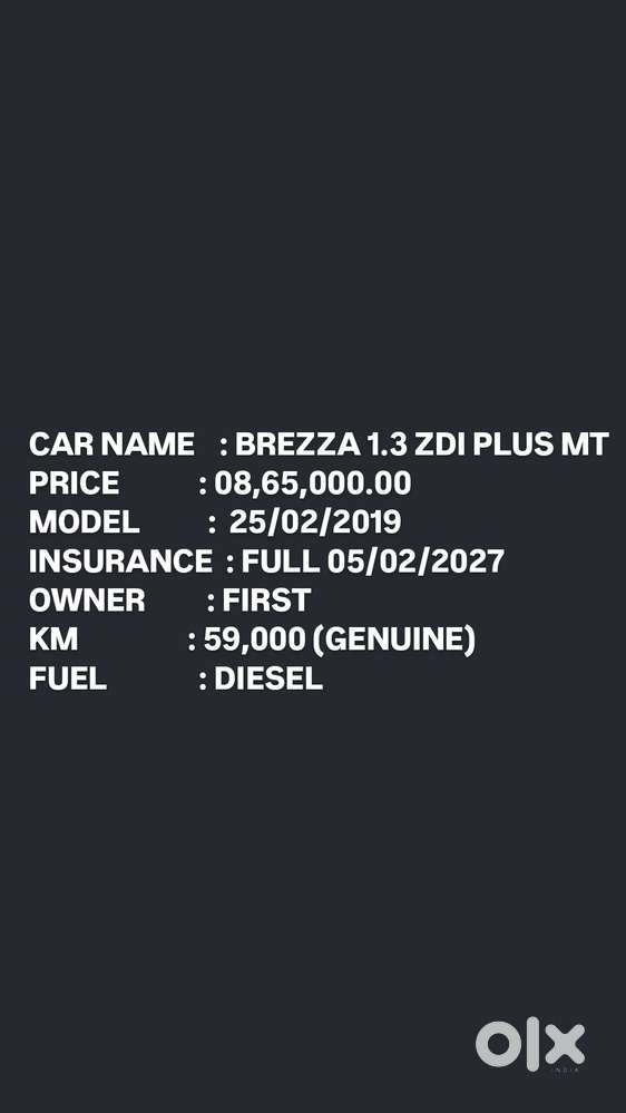 Maruti Suzuki Vitara Brezza Zdi Plus, 2019, Diesel