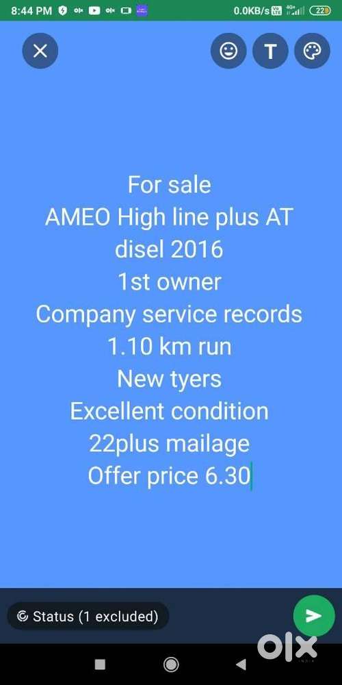 Volkswagen Ameo 1.5 Tdi Highline At 16 Alloy, 2016, Diesel