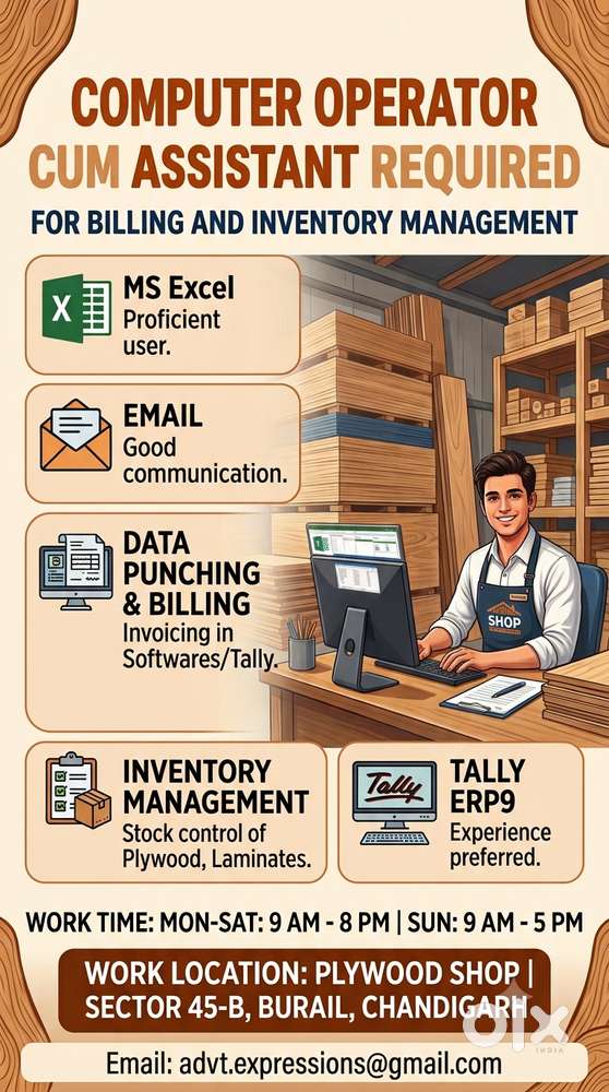 Computer Operator cum Assistant required