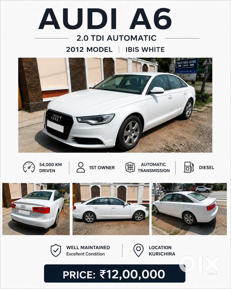 Audi A6 2.0 Tdi Automatic  2012  Ibis White  54,000 Km