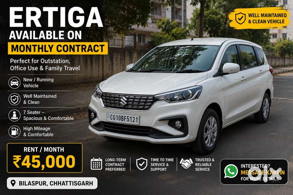 Maruti Ertiga Vxi Petrol Available On Monthly Contract ₹45,000