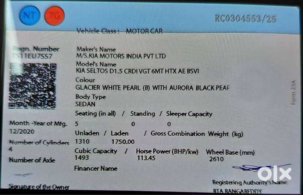 Kia Seltos Htx D, 2020, Diesel