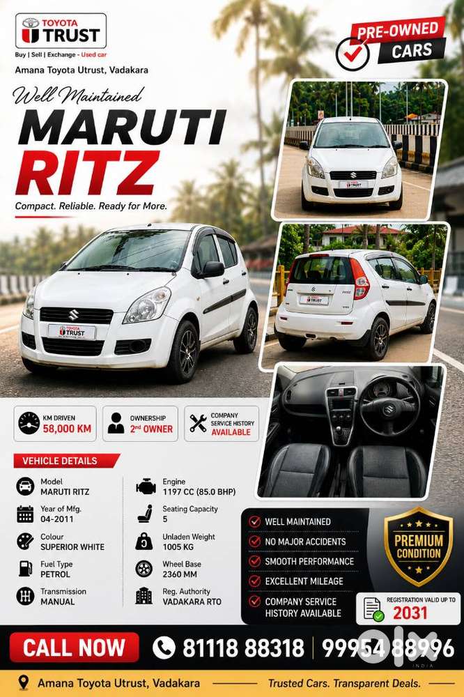 Maruti Suzuki Ritz Lxi, 2011, Petrol