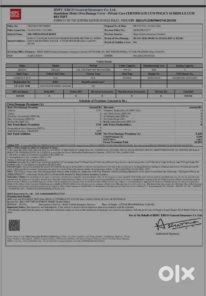 3 Years Free Service Till 45000 Kms , 6 Years Extended Warranty
