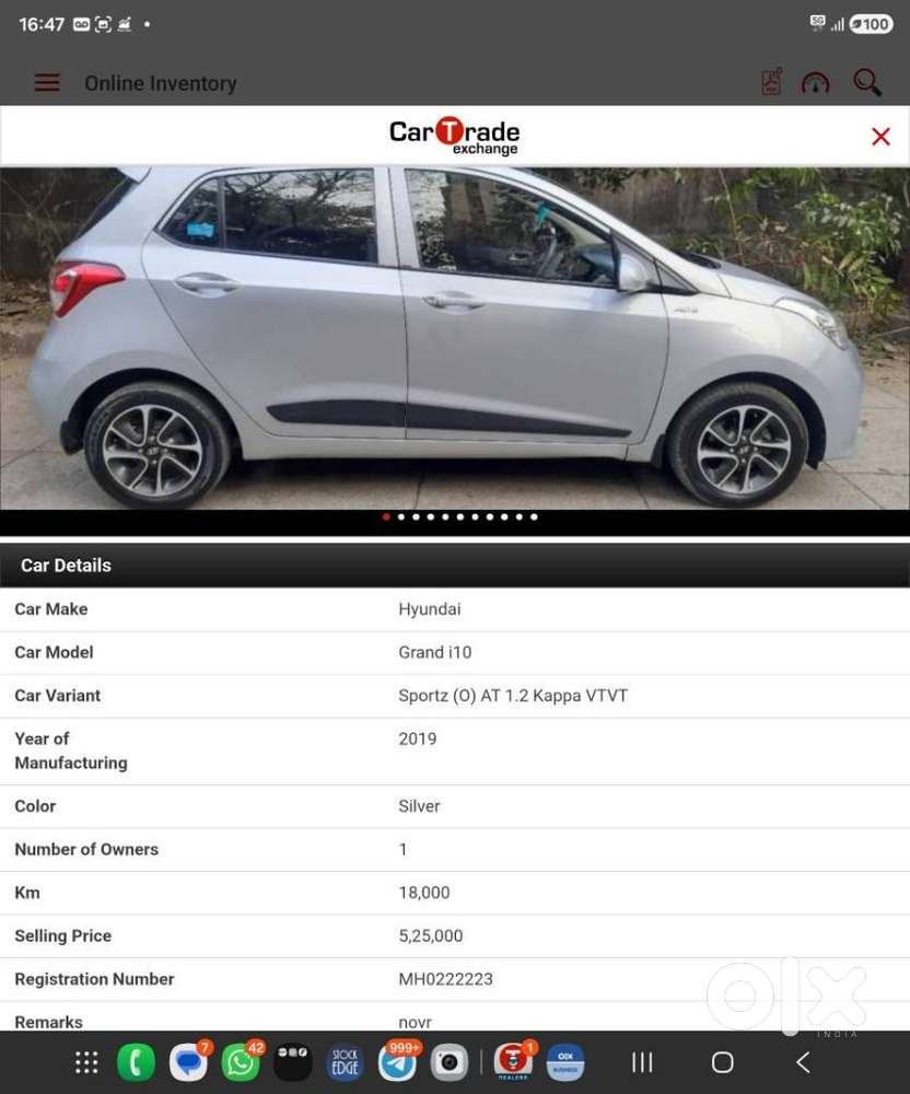 Hyundai Grand I10 [2017-2020] 1.2 Kappa Vtvt Sportz At, 2019, Petrol