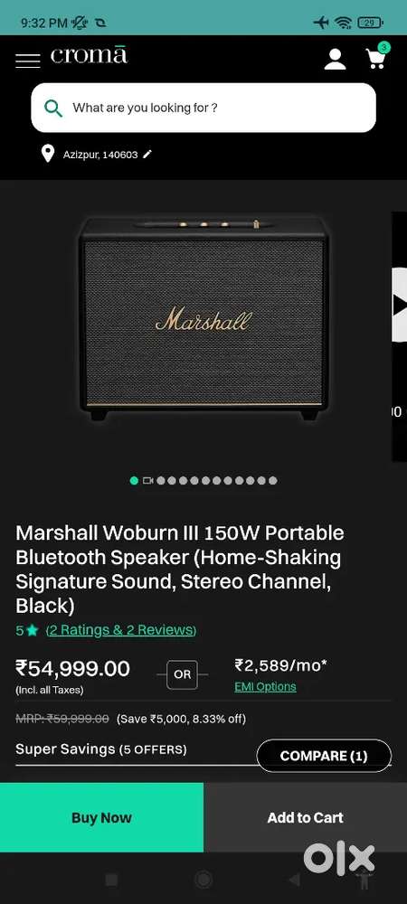 Marshal speakar woburn III 150wat