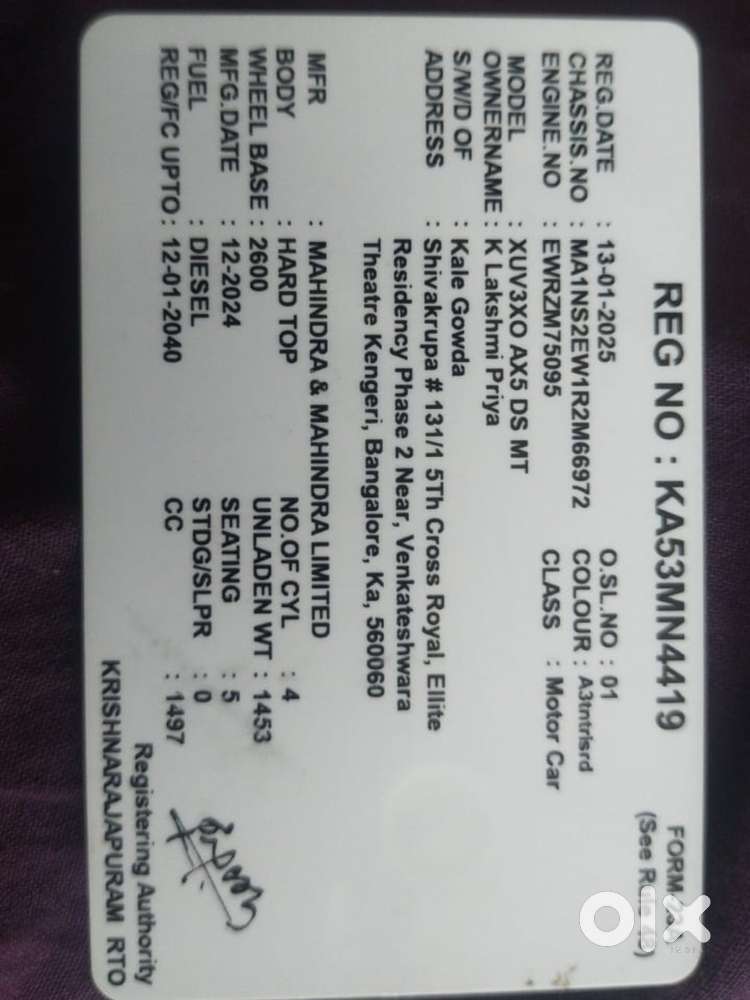 Mahindra Xuv 3xo Mx3 1.5 Diesel, 2024, Diesel