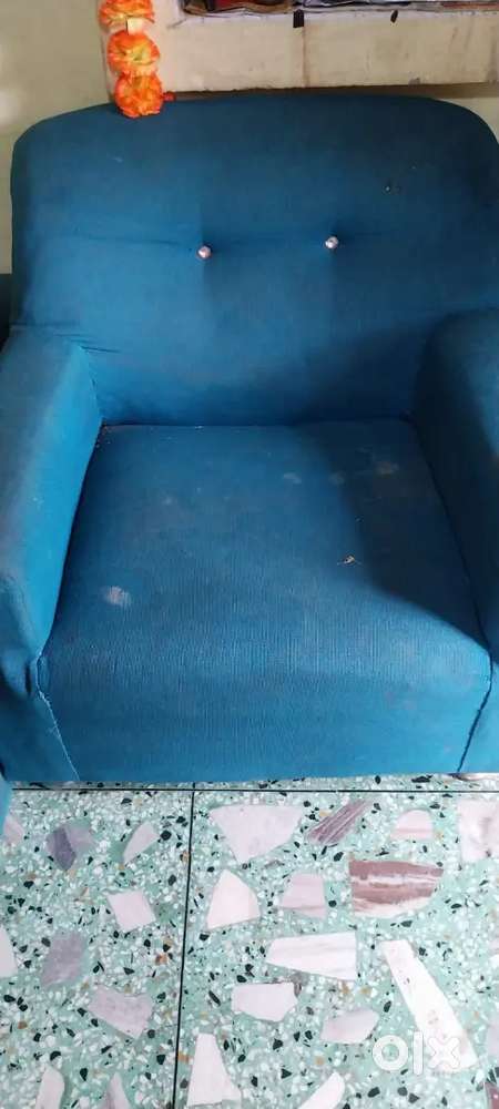 Blue 3 Seater Sofa | Used | Good & Sturdy