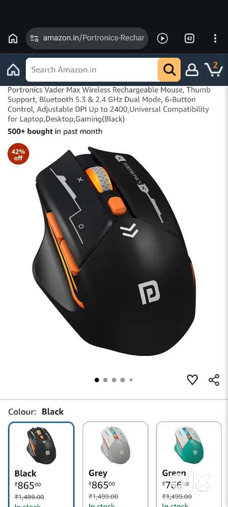 Portonics Vader Max Mouse New