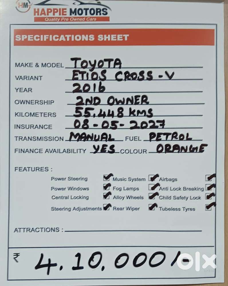 Toyota Etios Cross 1.5l V, 2016, Petrol