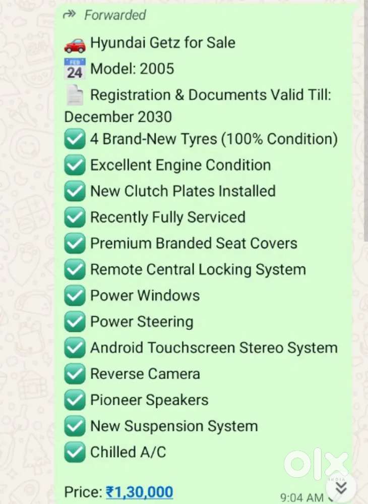 Hyundai Getz 2005 Petrol 126000 Km Driven