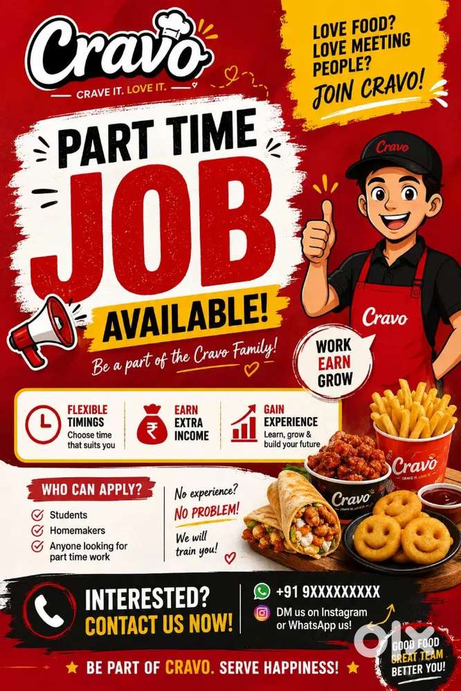 Part-time job available in fried chicken shop in alagapuram