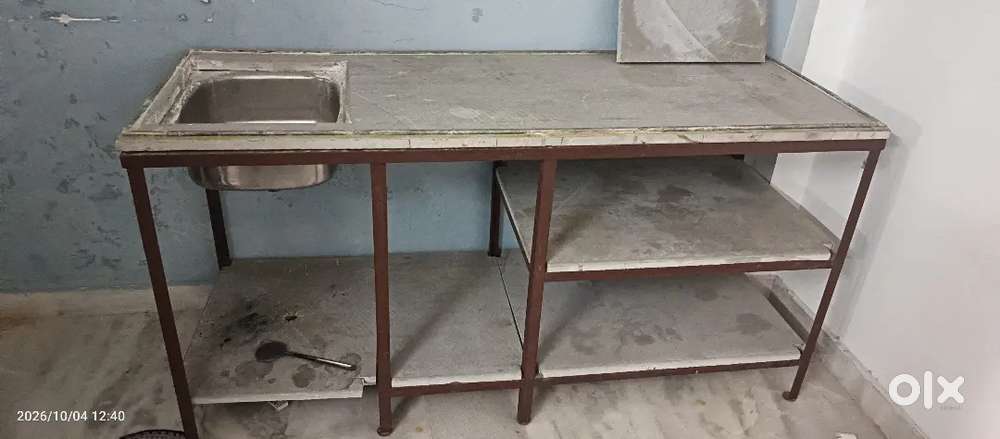 Folding kitchen with sink ( kota stone , metal frame )