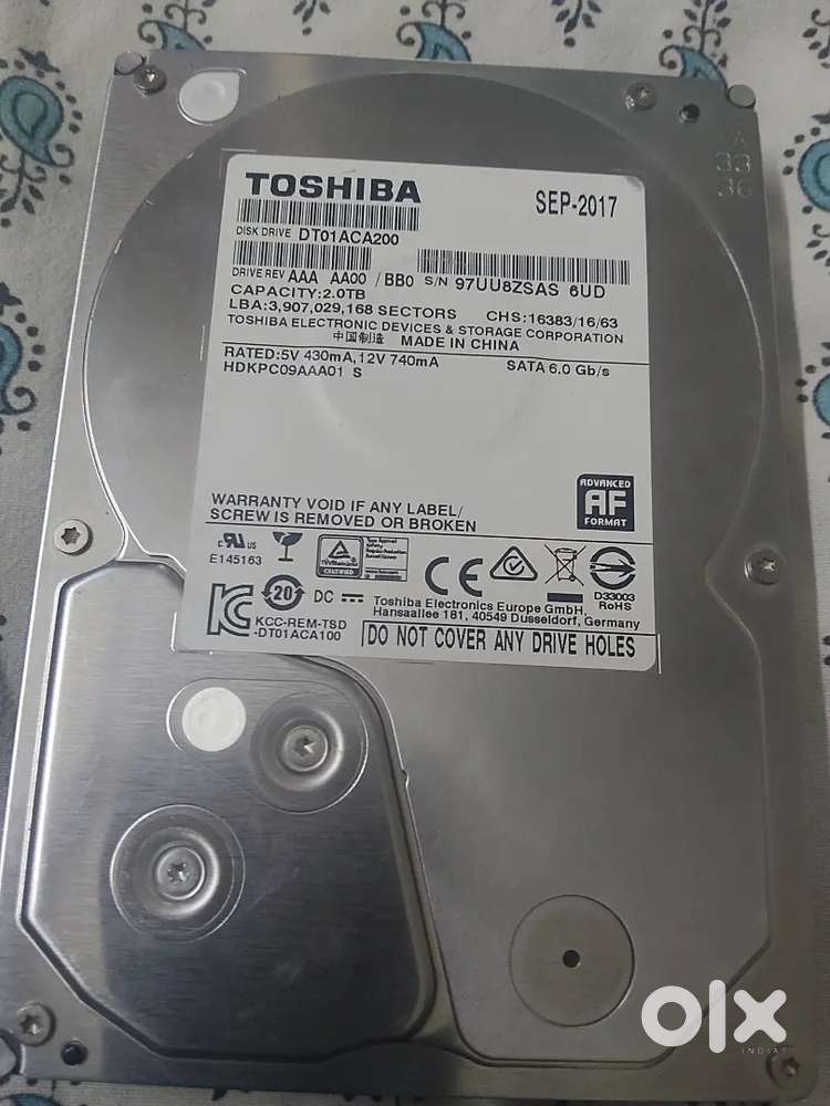 2TB Toshiba harddisk working health 20%
