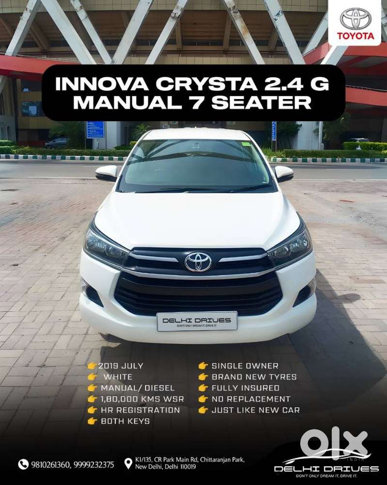 Toyota Innova Crysta 2.4 G Mt, 2019, Diesel