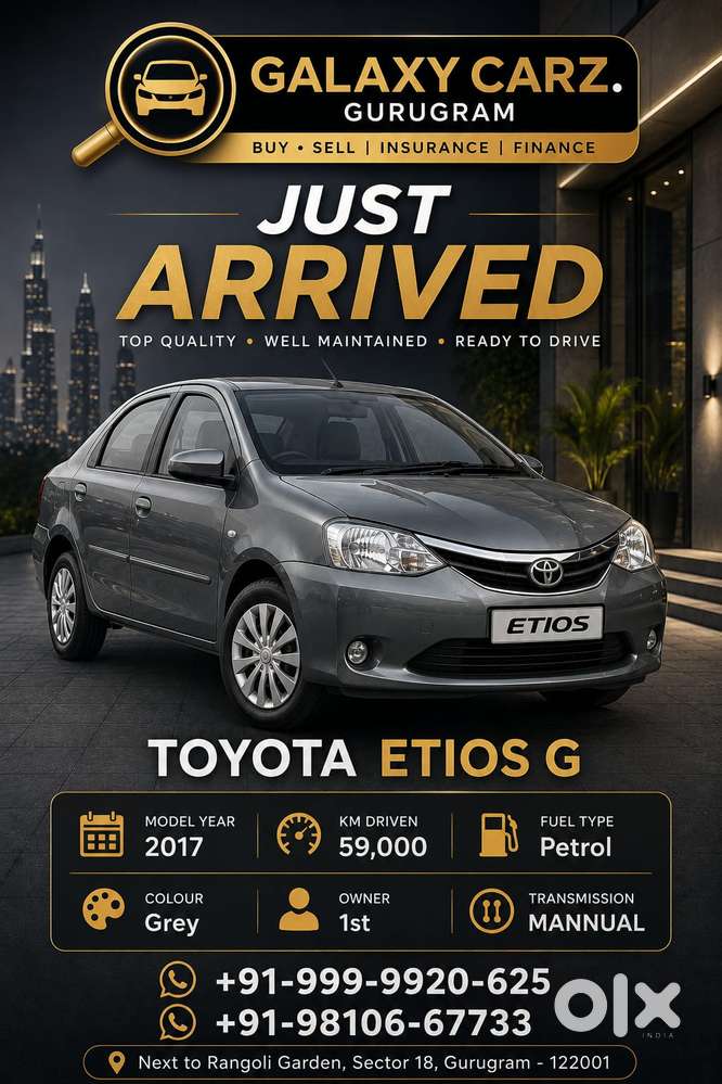 Toyota Etios 1.5 G, 2017, Petrol