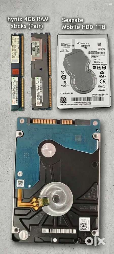 Seagate 1TB 2.5-Inch Laptop Hard Drive + Used (2) 4GB DDR3