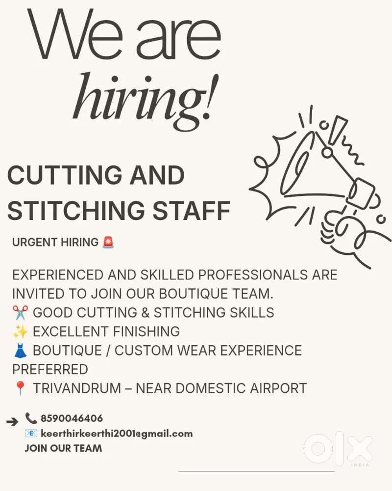 Cutting and stitching staff