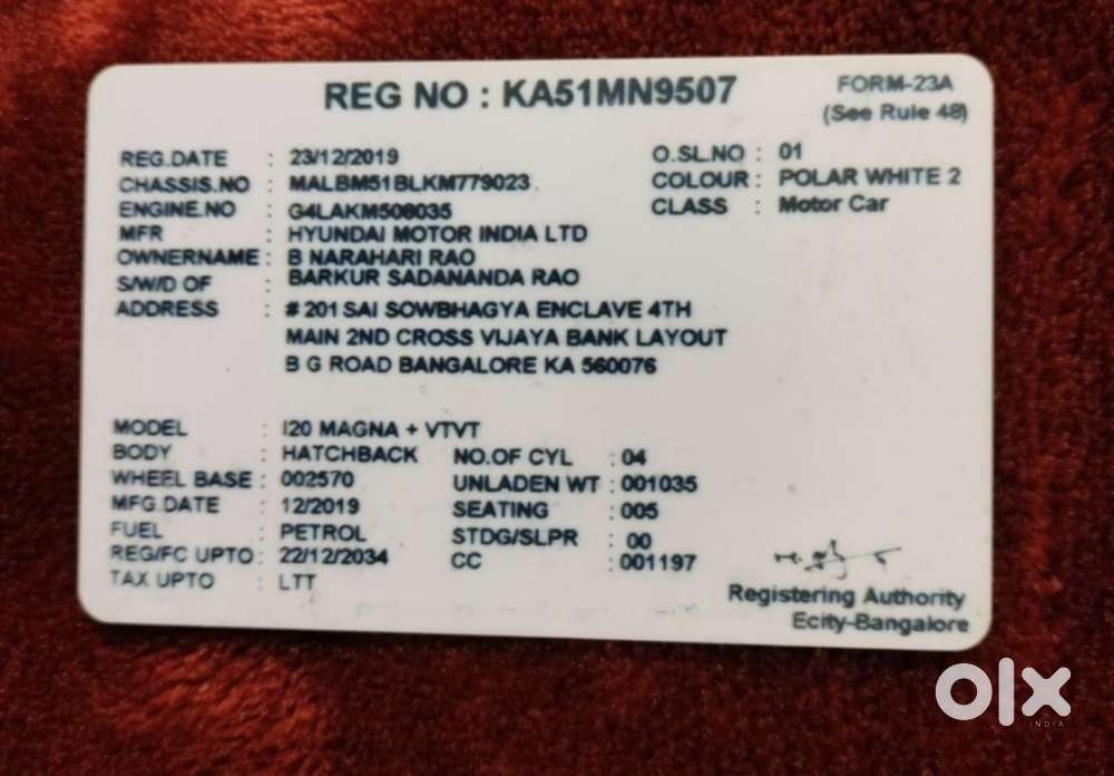 Hyundai I20 Magna 1.2 Mt, 2019, Petrol