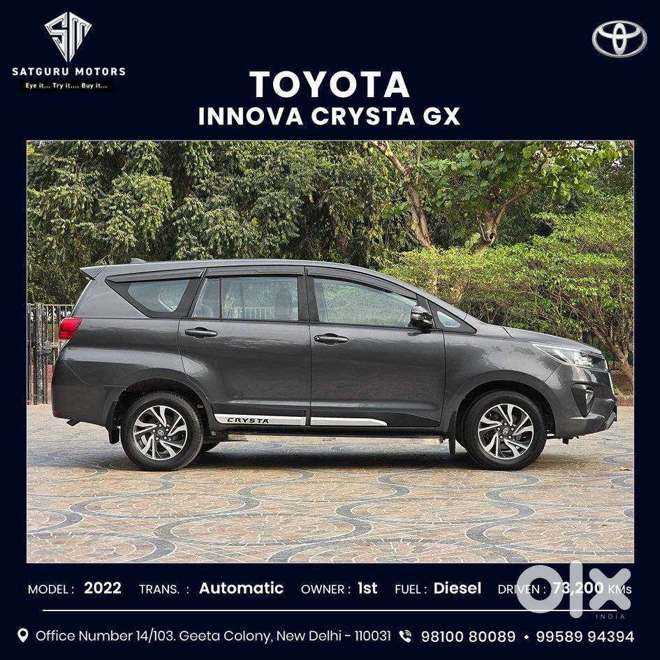 Toyota Innova Crysta 2.8 Gx At 7 Str, 2022, Diesel
