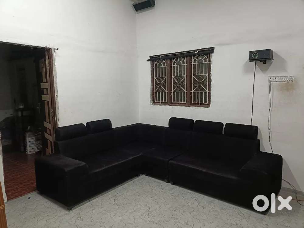 Premium L-Shape Corner Sofa &ndash; Black Colour  Spacious & Stylish